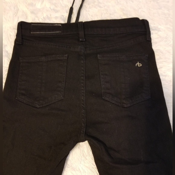 Rag & Bone Jean 26 Lace Up High Rise Skinny Women's Color Black Coal - Picture 8 of 14